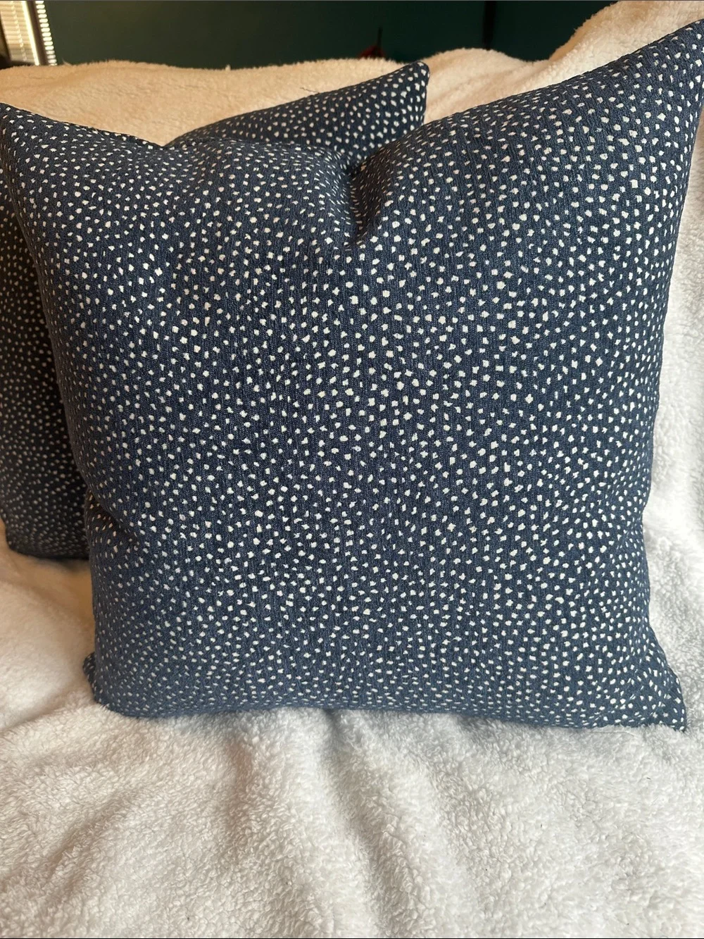 Navy Speckled Decorative Throw Pillow - Home Accents covers only